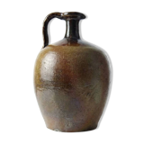 Ancient cruche from the 19th-20th century, artisanal glazed stoneware from Puisaye.
