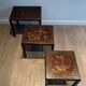 Set of Three Lacquered Nesting Tables with Chinese Decorations, France circa 19