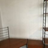 Modular vintage string wall shelf system with 1960-1980's desk
