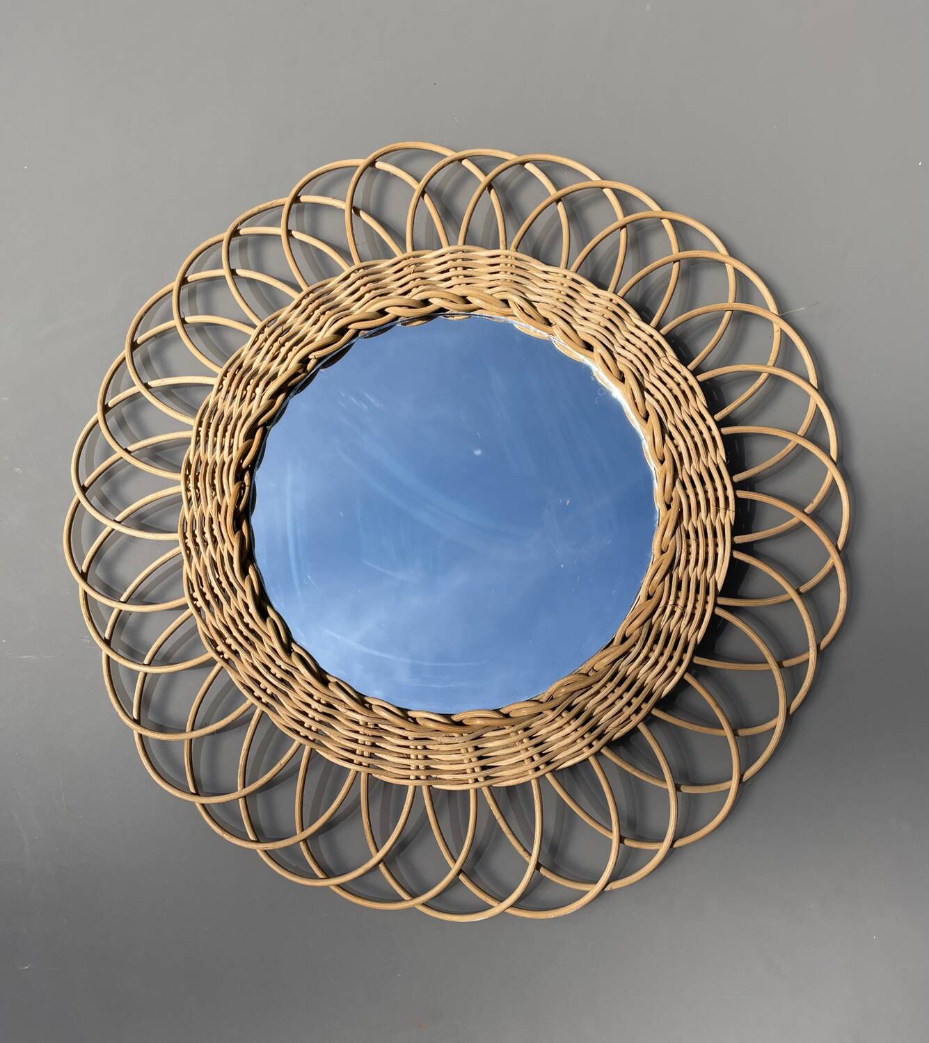 Vintage rattan mirror
