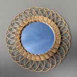 Vintage rattan mirror