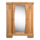Parisian Art Deco style wardrobe in solid raw oak, 1950