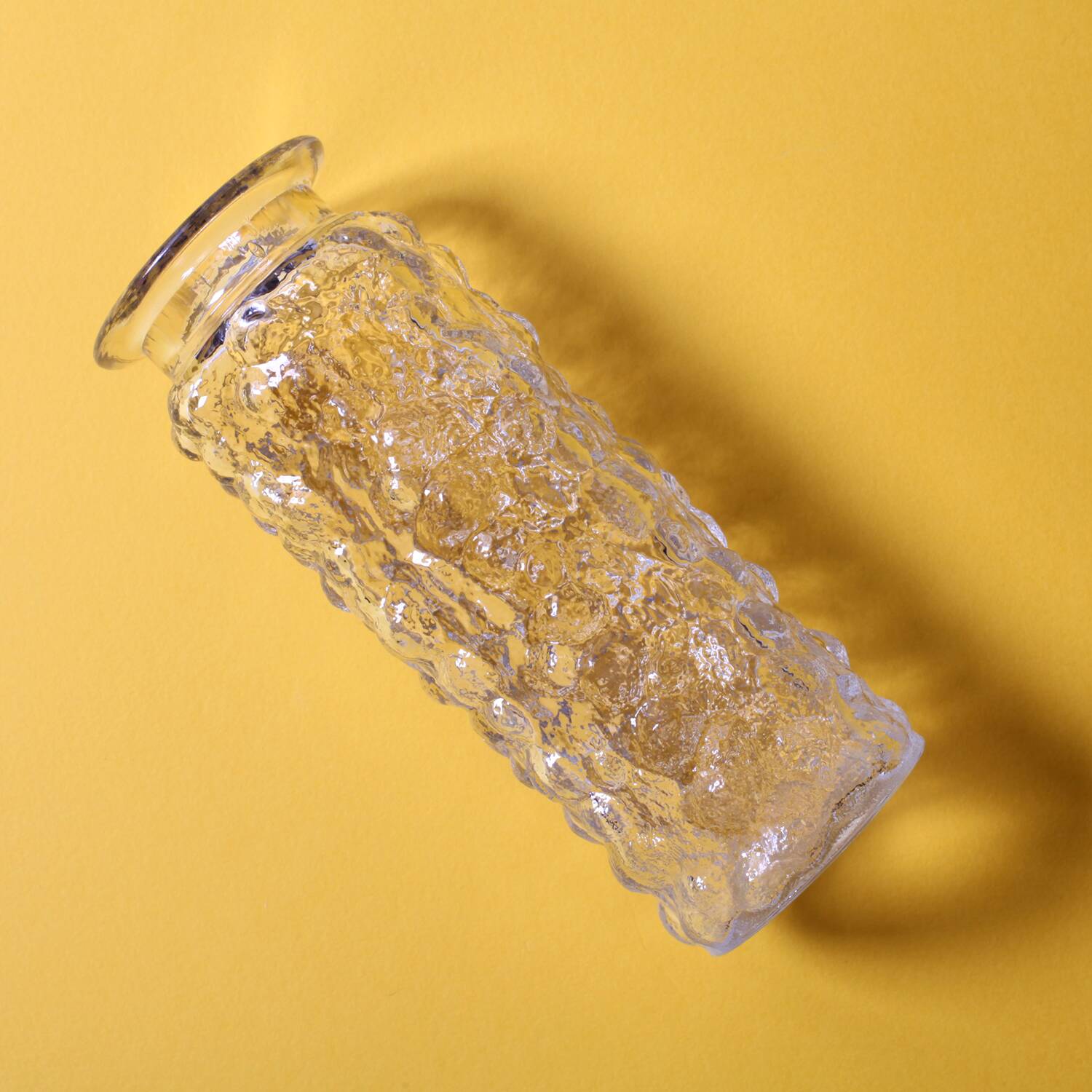 Vintage Stylish Pressed Glass Bubble Vase Designed by Vladislav Urban / 196