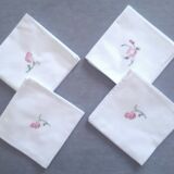 4 serviettes brodées
