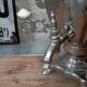 Old Russian electric samovar in silver-plated metal.