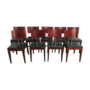 Suite de 9 chaises skaï