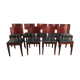 Suite of 9 black skai chairs and scandinavian chrome