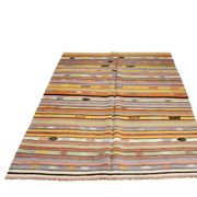 Tapis bohème multicolor en laine, charme artisanal d’Anatolie, 138x226Cm