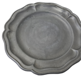 Ancien plat assiette en étain Louis XV