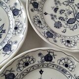Trio of Castellania plates in Italian earthenware, vintage blue decoration