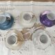 Set of 5 iridescent harlequin espresso coffee cups