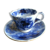 Art nouveau saucer mug deco Bryonia model, signed sarreguemines u-c