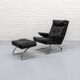 Fauteuil pivotant et ottoman Cor des années 1970