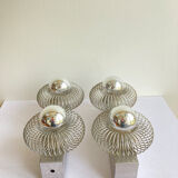 Vintage pair wall lamps spring lamp Andrea Lazzari design 70s Italy