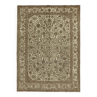 Handmade Oriental Unique 1980s 287 cm x 382 cm Beige Wool Carpet