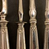 4 silver serving covers for leg and salad, XIXth