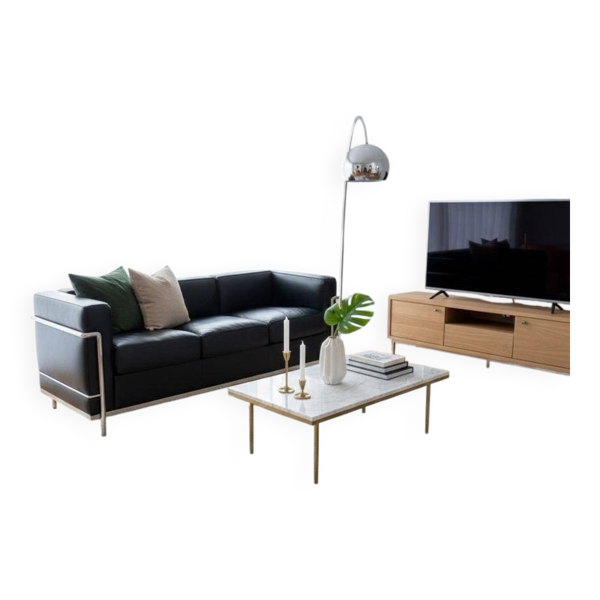 Canape LC2 3 places Le Corbusier,Charlotte Perriand Cassina