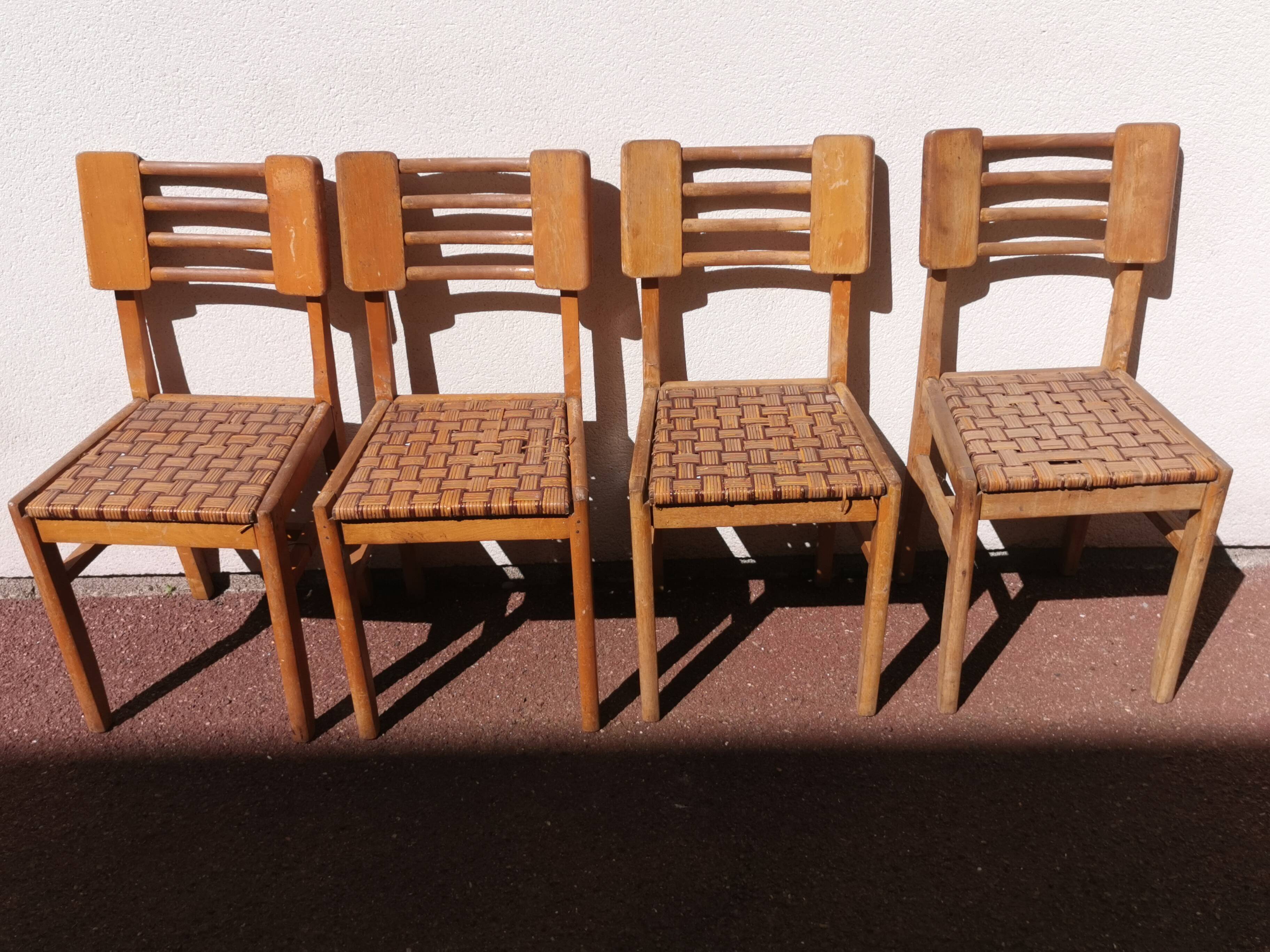 set of 4 chairs, vintage design