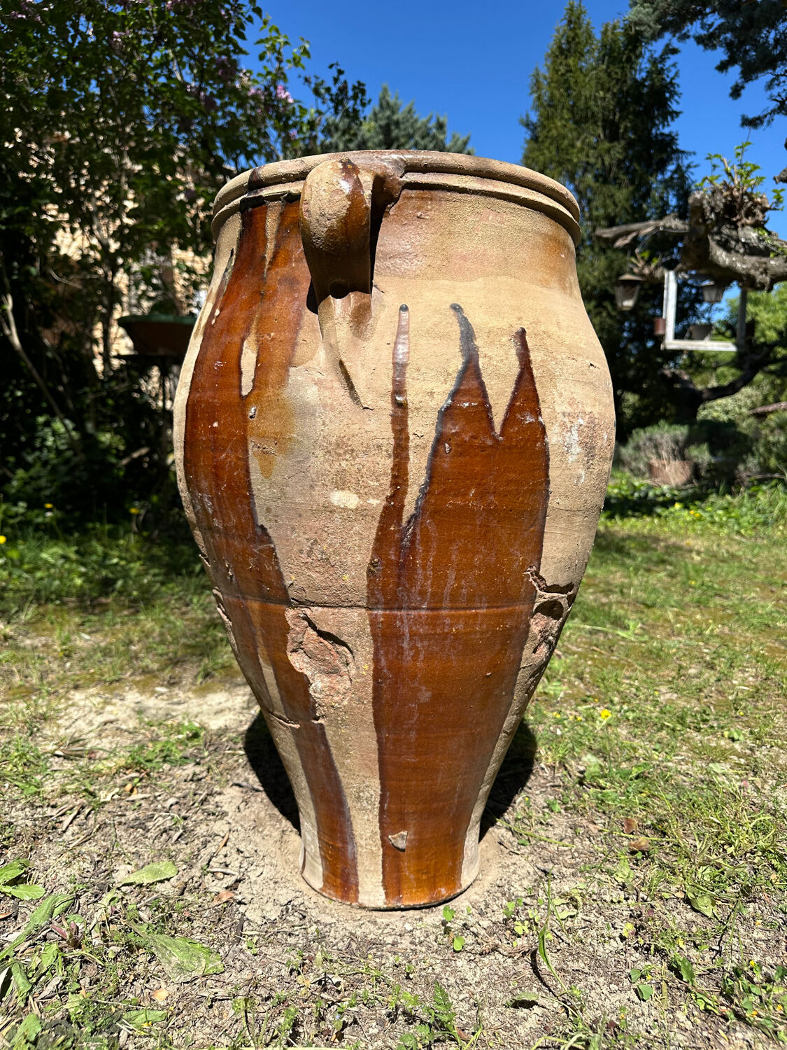 19th-century terracotta pottery jar
