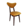 Yellow velvet heart-shaped chair, walnut wood, mid-century, Poland, 1960s.