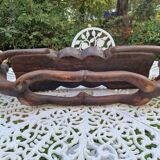 Large vintage Awale Oware game hand carved wood Nigeria 1980s