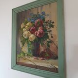 Old bouquet of flowers table