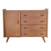 Commode 4 tiroirs et 1 porte années 1960