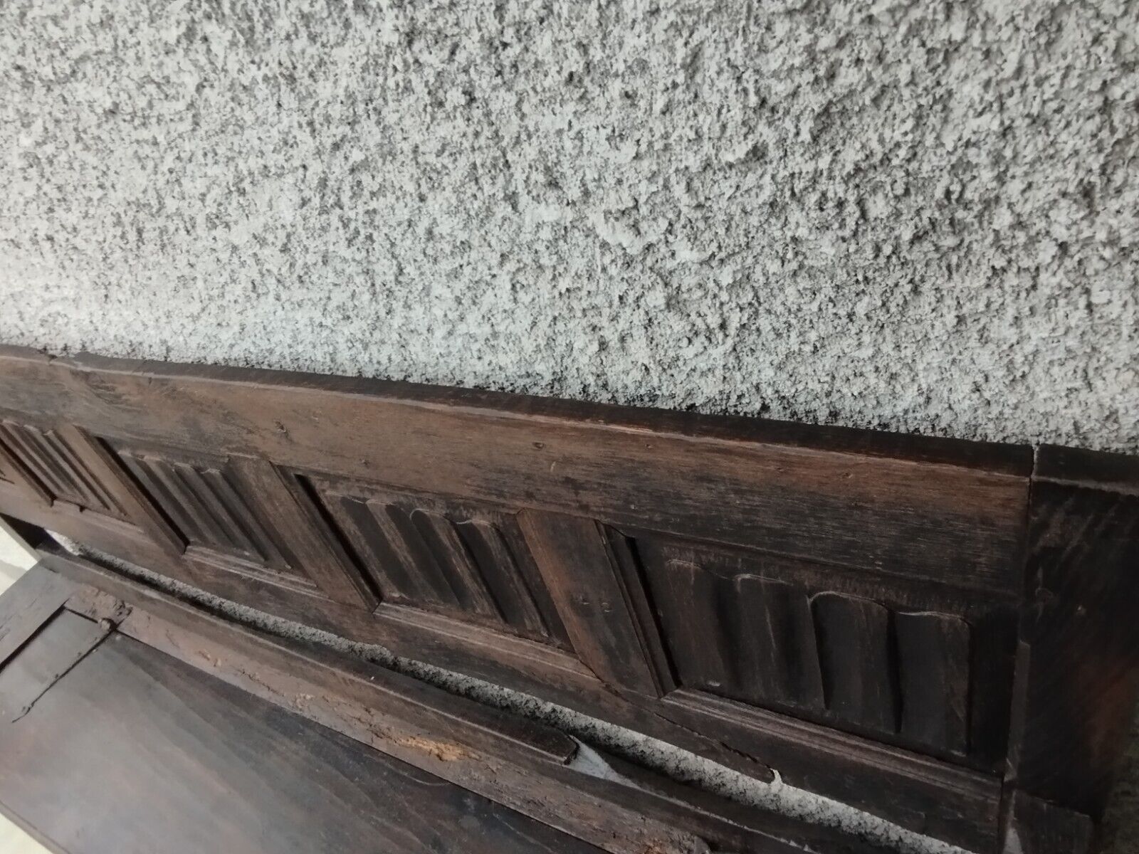 Gothic oak chest bench