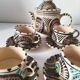 Vintage Moroccan tea set, teapot and 6 cups and saucers