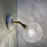 Vintage molded glass globe wall light
