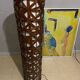 Vintage bamboo rattan floor lamp