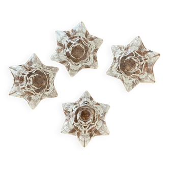 Set of 4 star candle holders