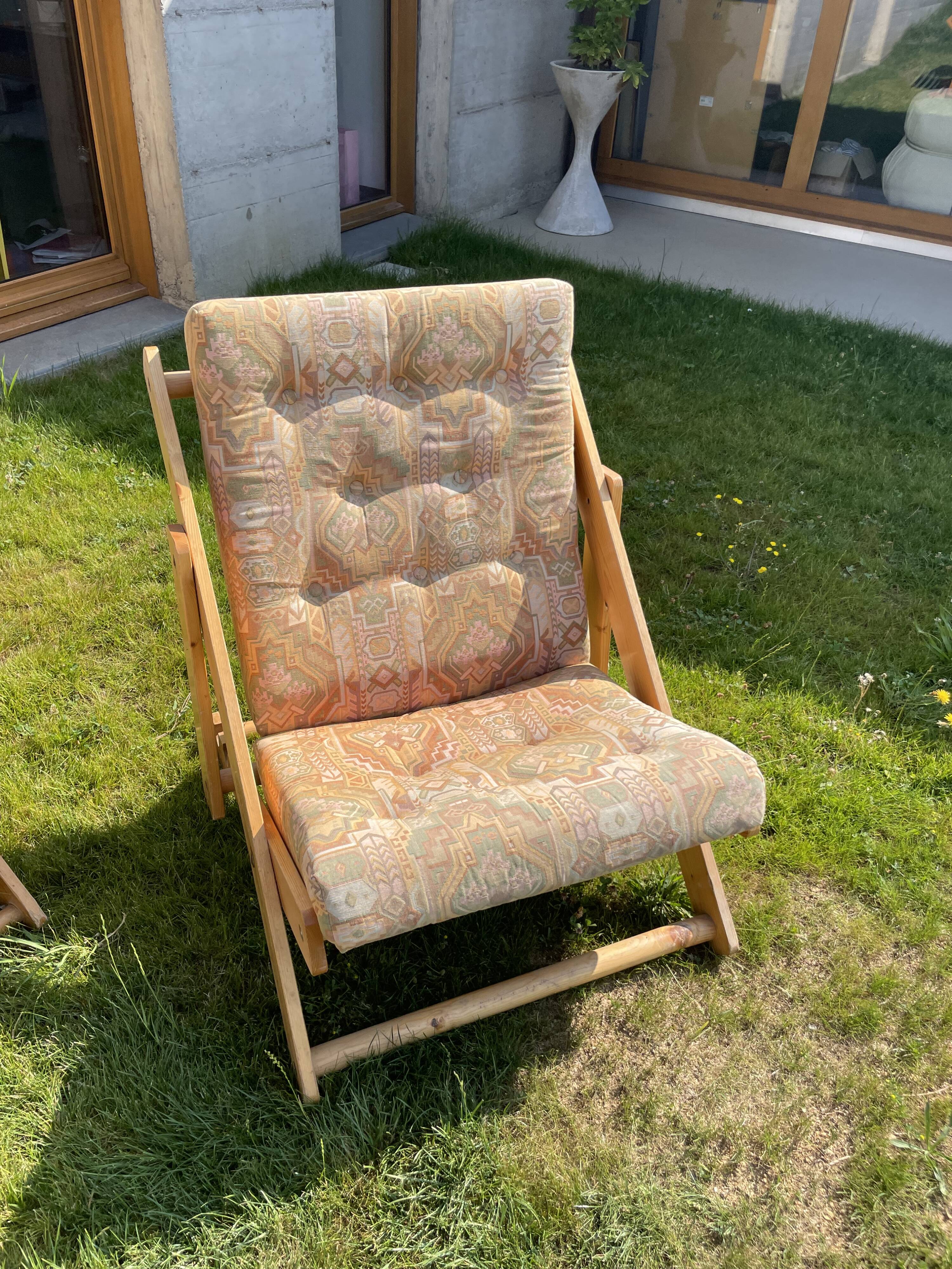 Lot 4 transats en pin Fatöli Kontiki Ikea 1970