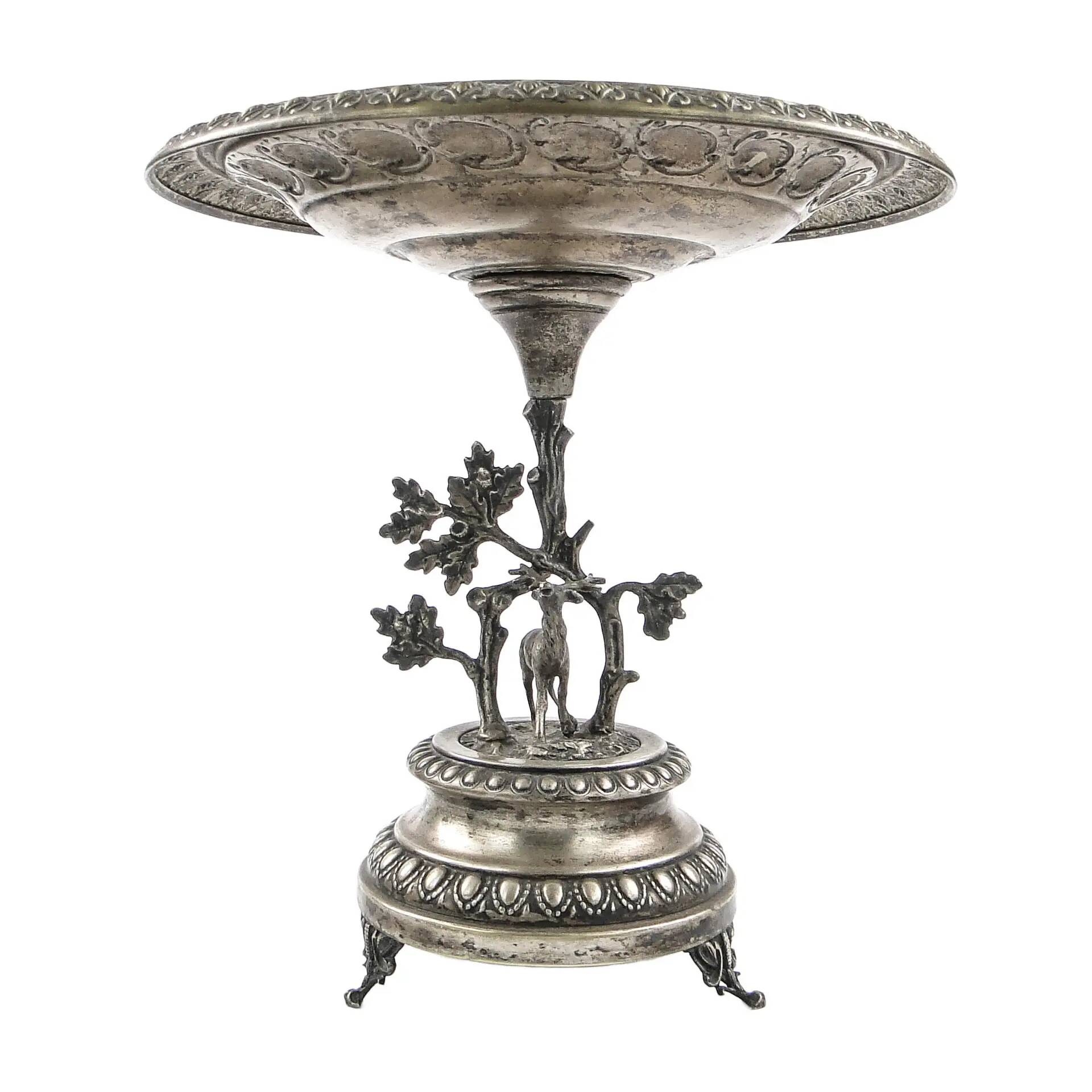 Figural eclectic fruit bowl, silver-plated brass, Poland, 19th century