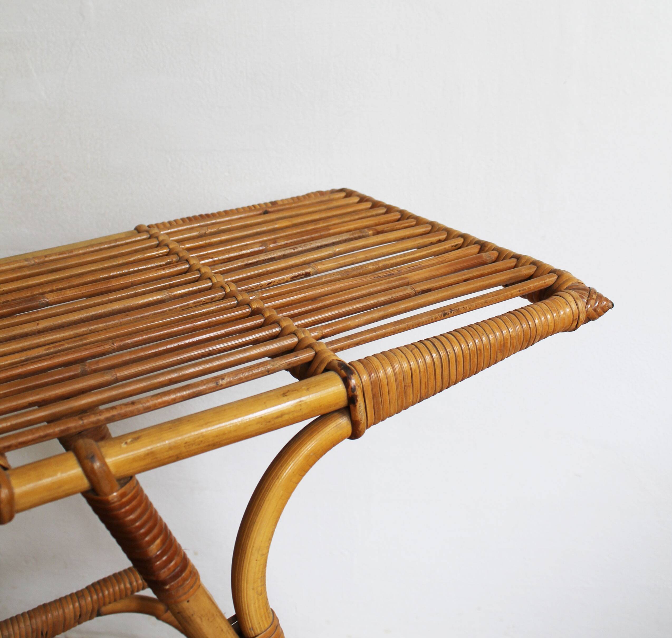 1950's Rattan Flower Stand