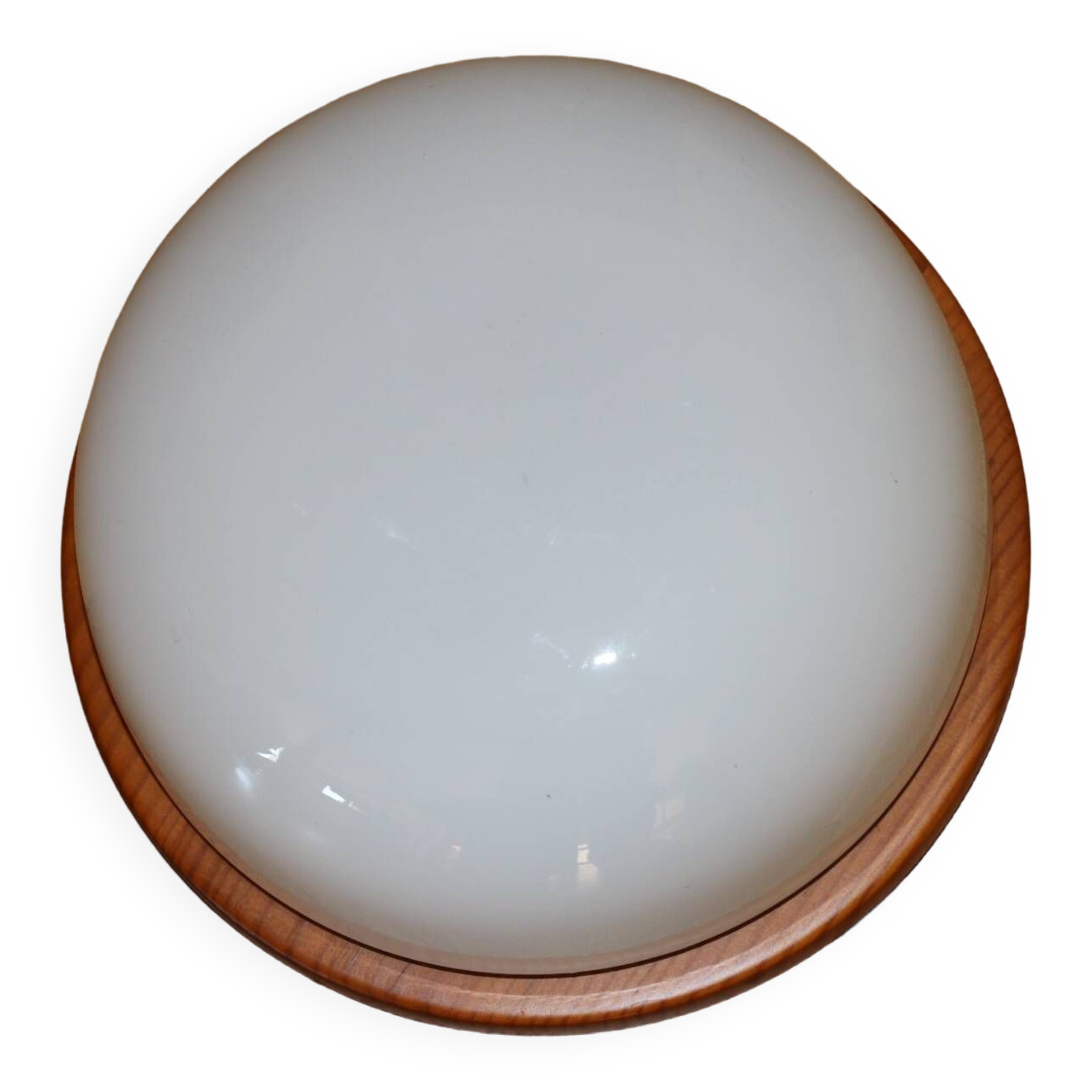 Wood and opaline wall/ceiling light