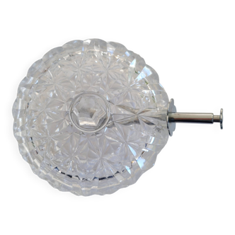 Glass sugar bowl with its tongs