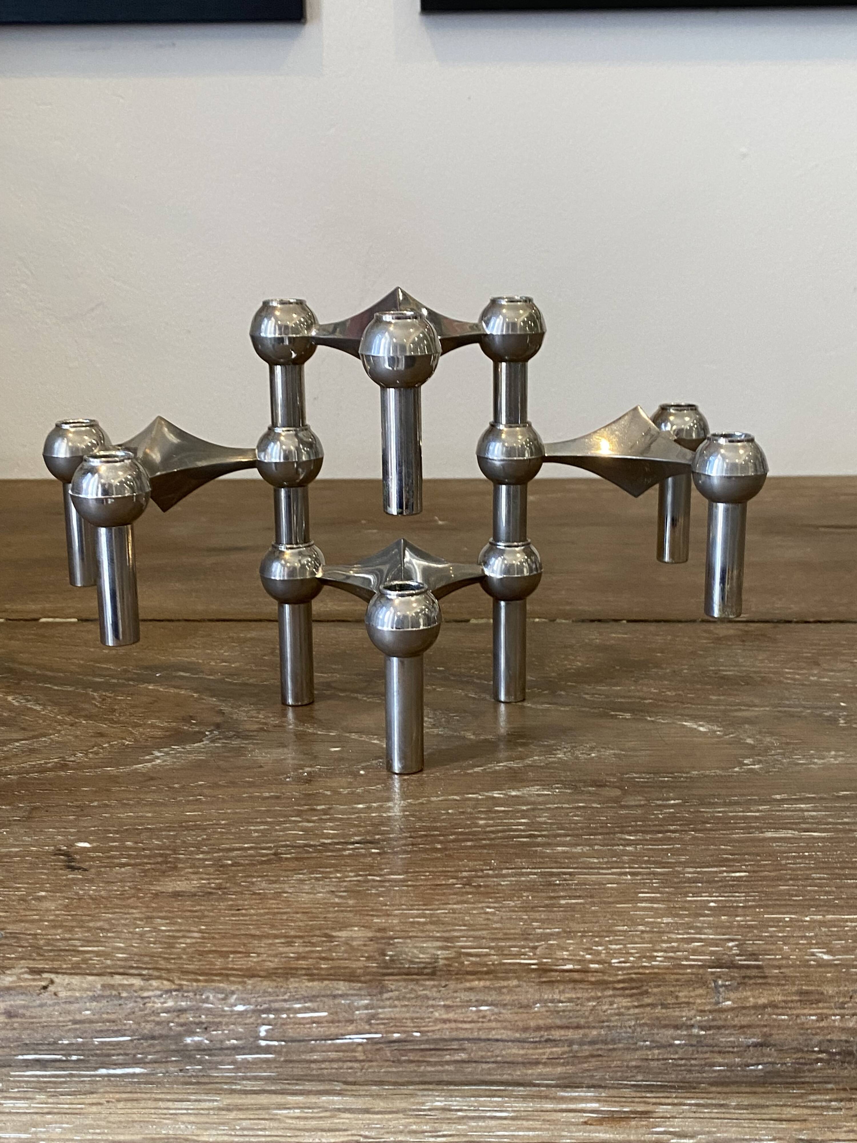 Set of 4 modular s22 candle holders nagel vintage 1970