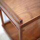 Wooden service with wheels, rolling trolley, rolling bar, wooden lounge furniture, vintage