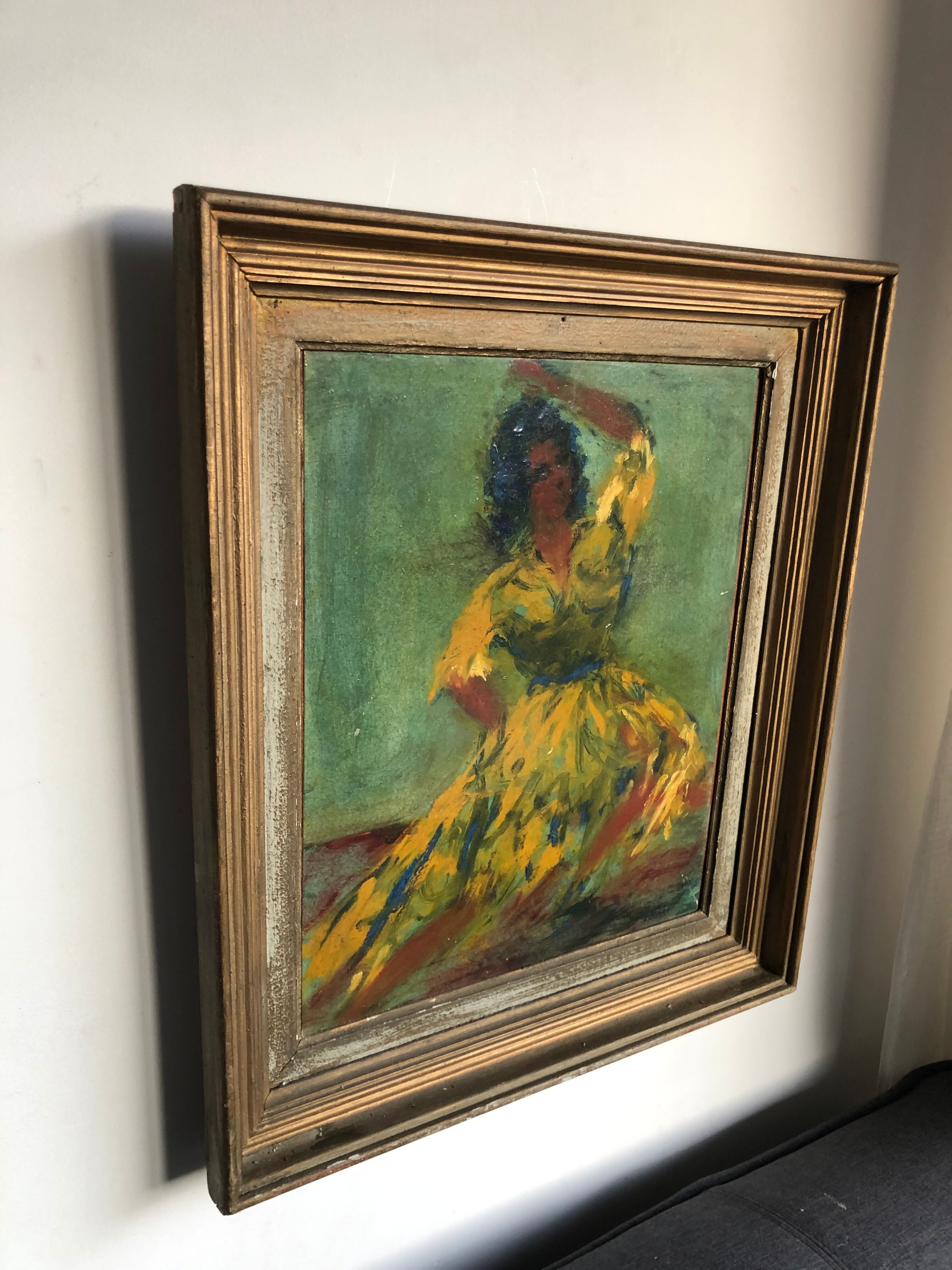 Spanish dancer oil on panel