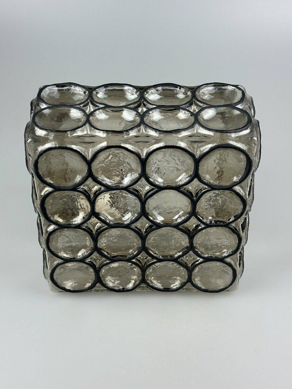 60s 70s ceiling lamp Glashütte Limburg Germany Plafoniere glass & metal