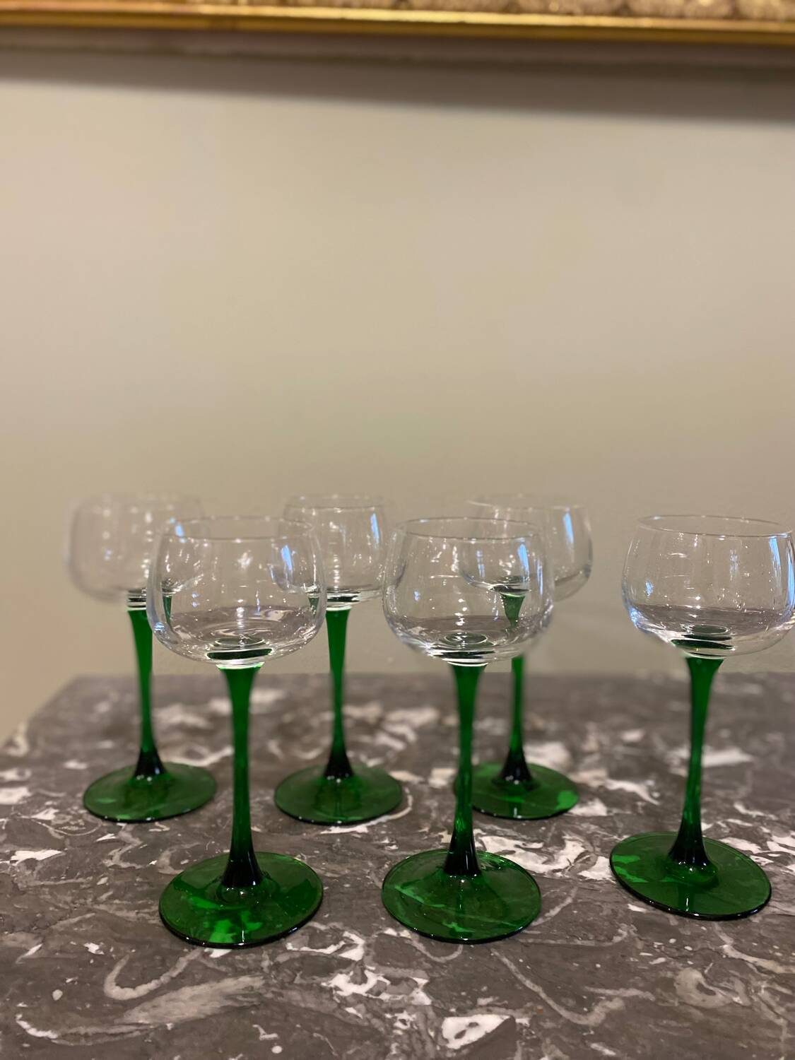 Green stemmed glass