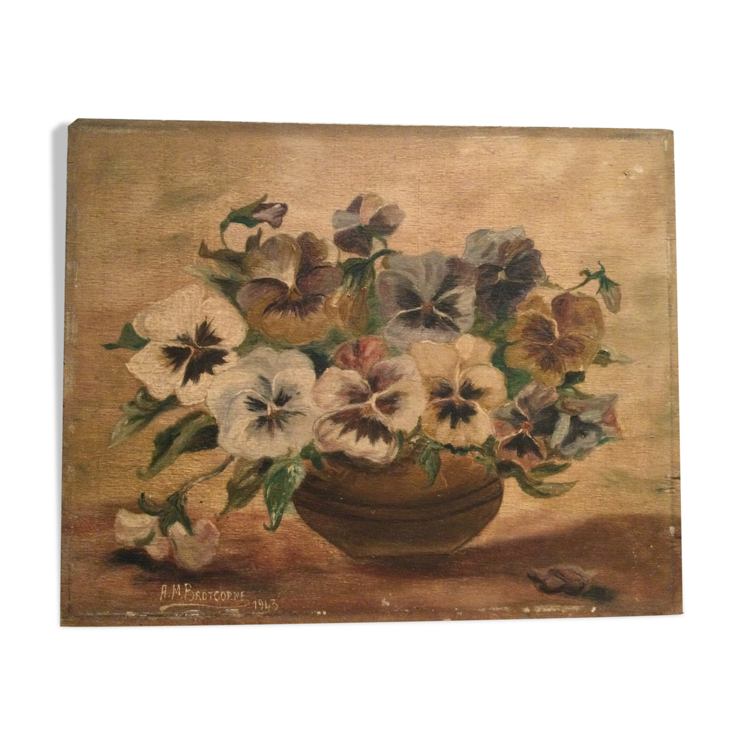 Tableau bouquet de pensées