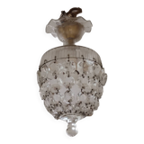 Ceiling light with crystal tassels, 20th century