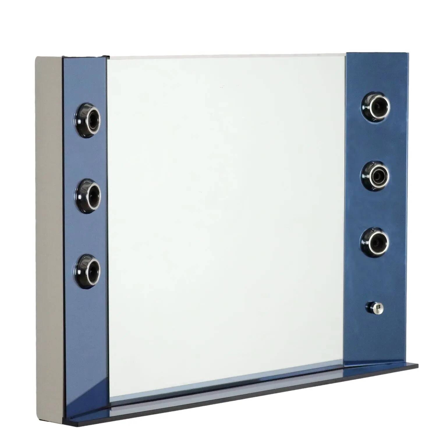 Miroir design vintage avec lumières en verre, Italie, années 1960