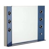 Miroir design vintage avec lumières en verre, Italie, années 1960