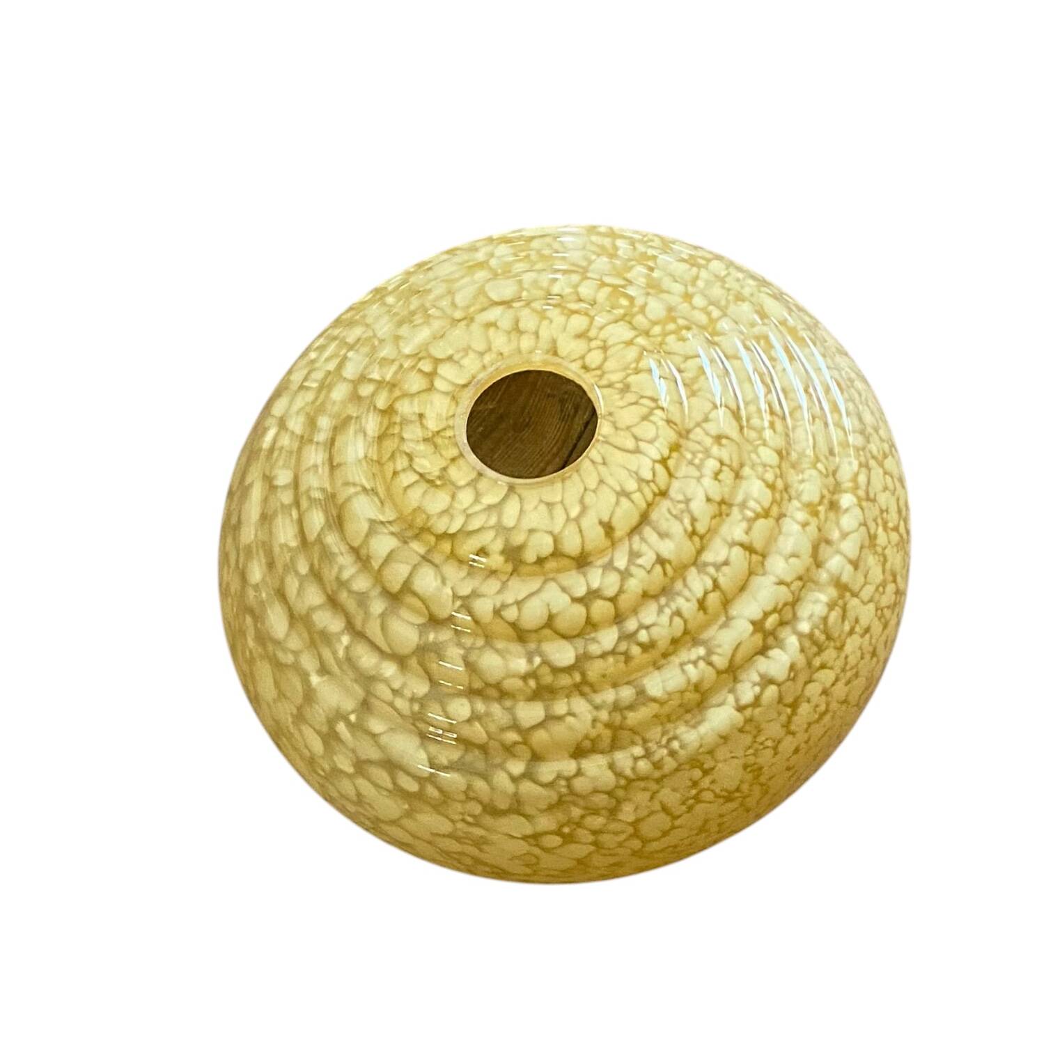 Antique Art Deco yellow-gold speckled glass globe by Clichy for lighting fixture.