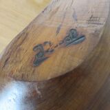 Large walnut bowl, signed, in the style of Alexandre Noll