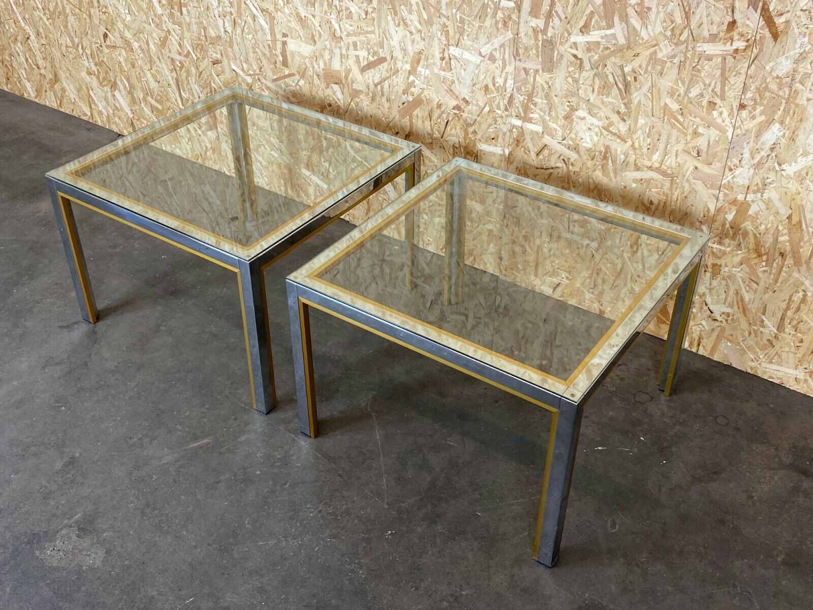 Coffees tables in chrome & brass