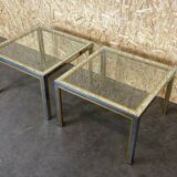 Tables basses en chrome & laiton